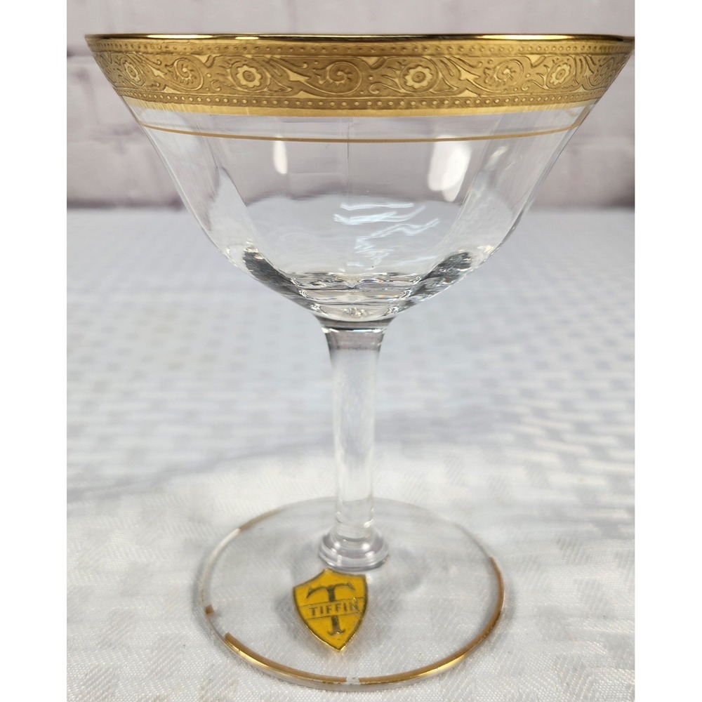 1900s Antique Tiffin Cordial/LIquor Glass with Gold Leaf‎ Pattern Replacement
